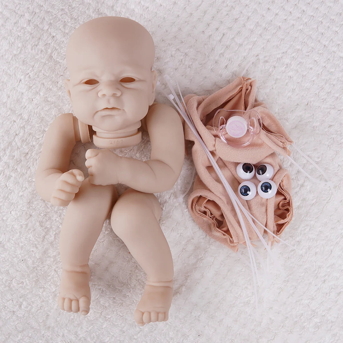 Bebê Reborn Boneca Silicone Sem Pintura Artesanal DIY Realista Criação Livre 48cm Brastoy