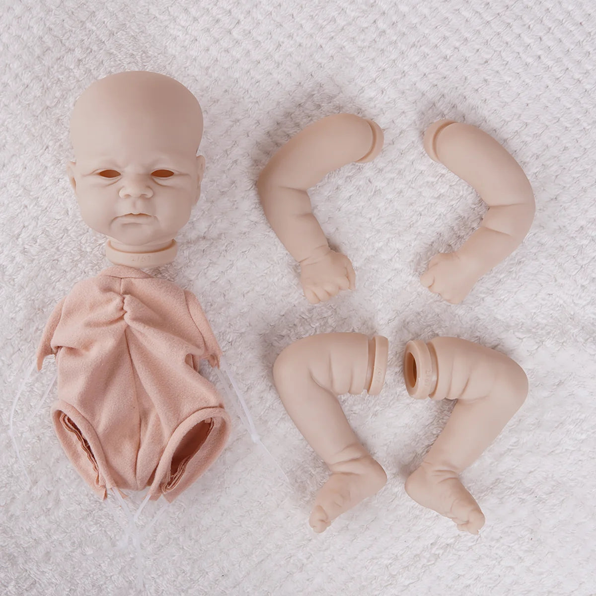 Bebê Reborn Boneca Silicone Sem Pintura Artesanal DIY Realista Criação Livre 48cm Brastoy