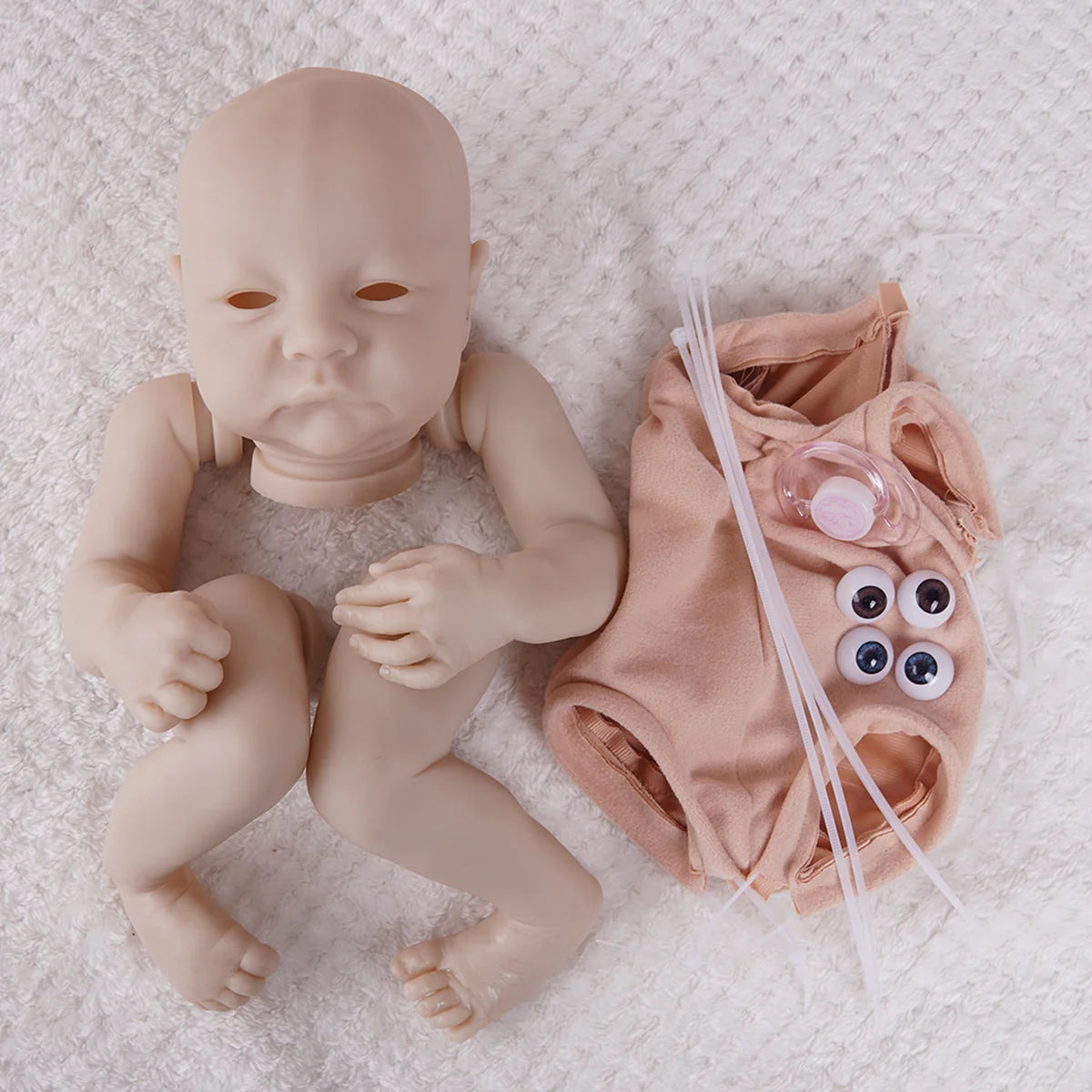 Bebê Reborn Boneca Silicone Sem Pintura Artesanal DIY Realista Criação Livre 48cm Brastoy