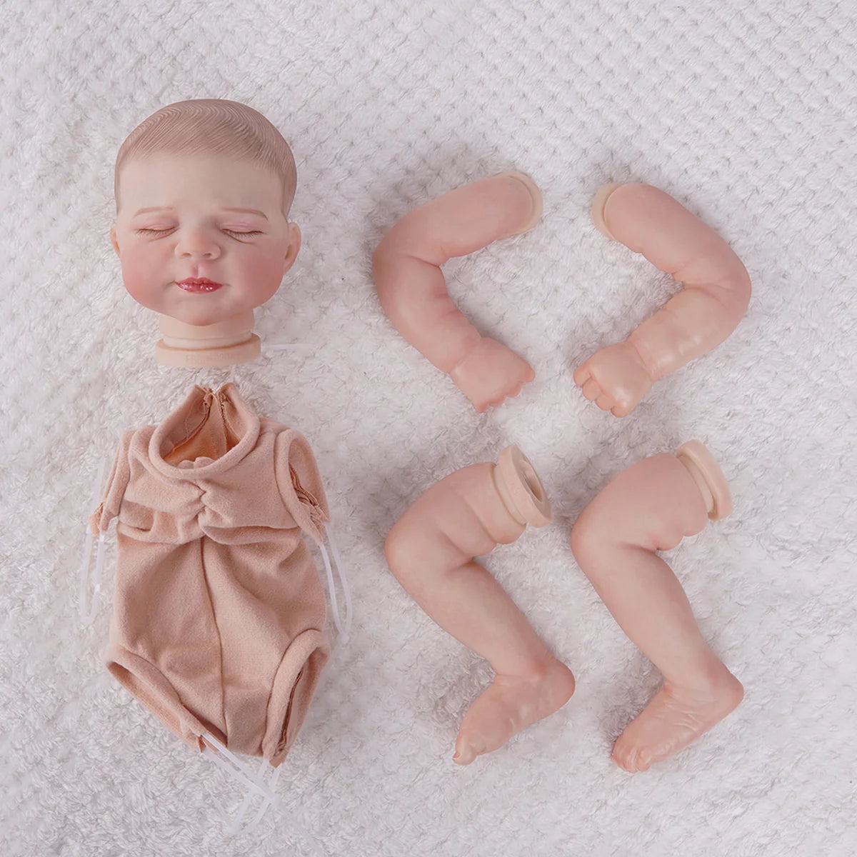 Bebê Reborn Boneca Silicone Com Pintura Artesanal DIY Realista Criação Livre 48cm Brastoy