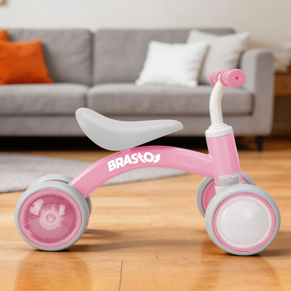 Bicicleta De Equilíbrio Infantil Andador Sem Pedal 4 Rodas Brastoy