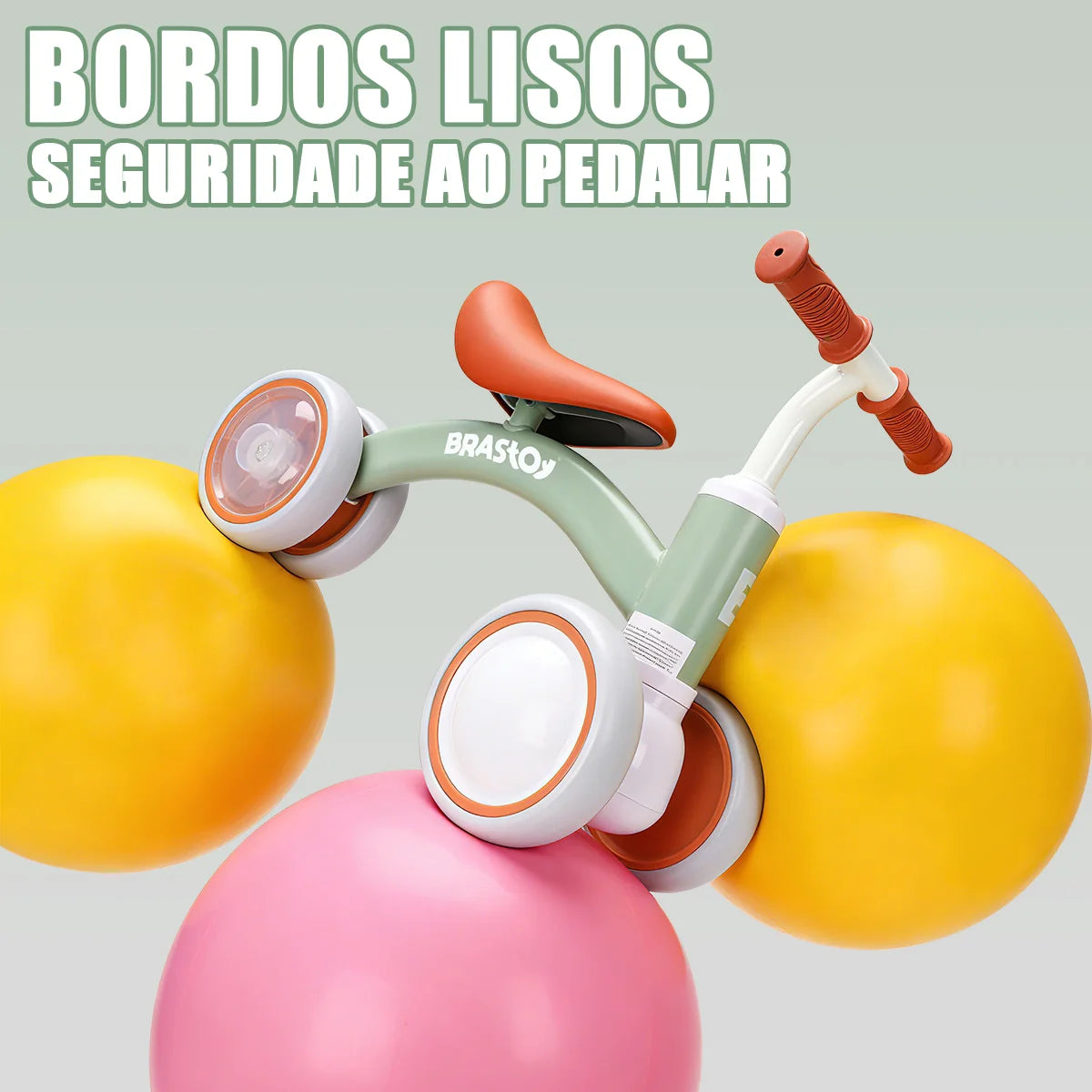 Bicicleta De Equilíbrio Infantil Andador Sem Pedal 4 Rodas Brastoy