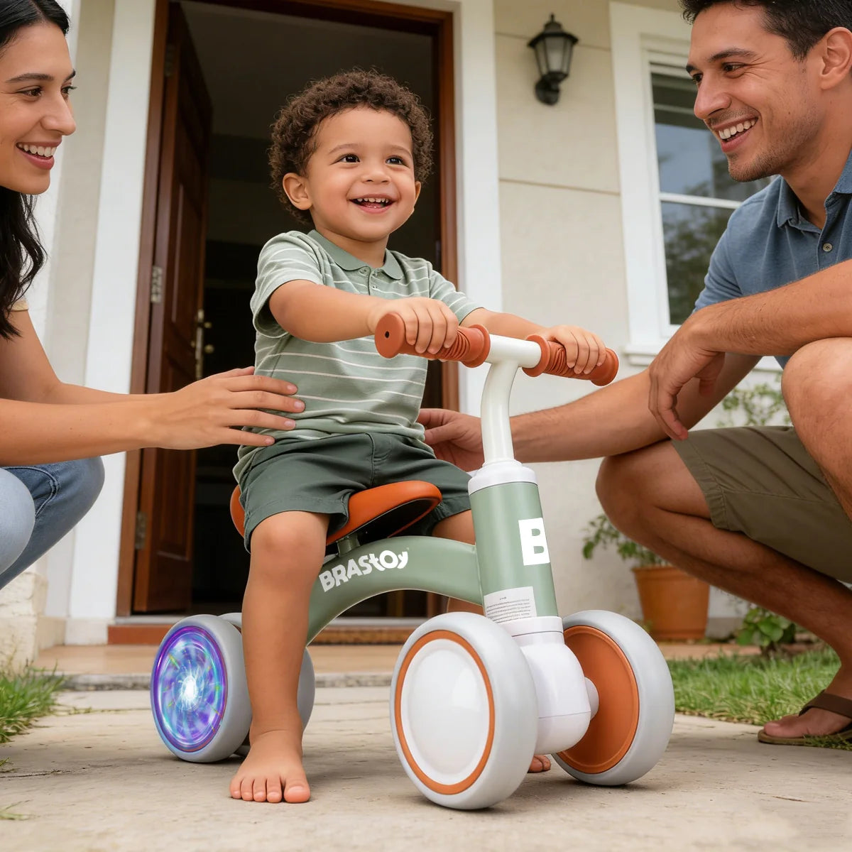 Bicicleta De Equilíbrio Infantil Andador Sem Pedal 4 Rodas Brastoy