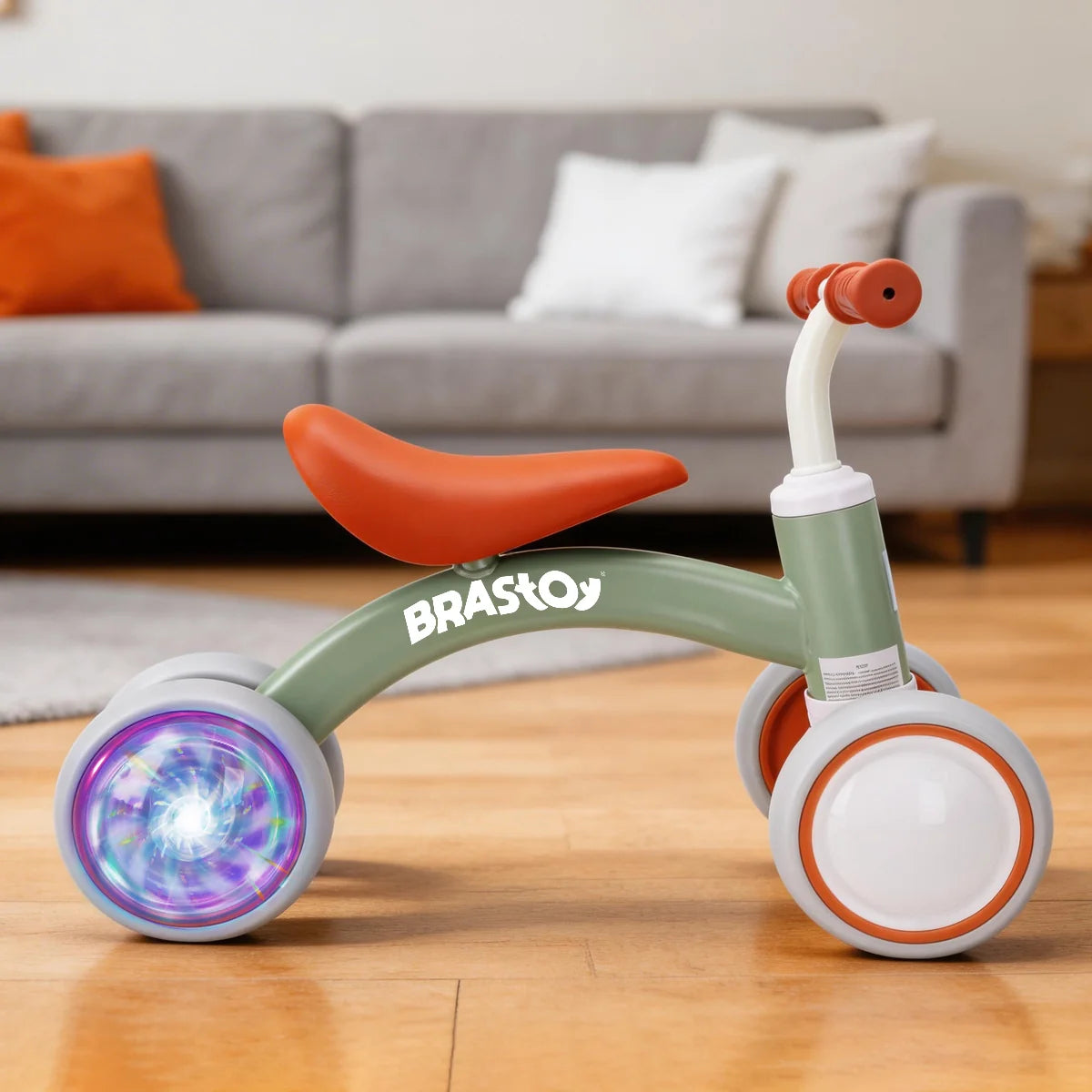 Bicicleta De Equilíbrio Infantil Andador Sem Pedal 4 Rodas Brastoy