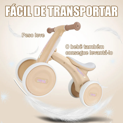 Bicicleta De Equilíbrio Infantil Andador Sem Pedal 4 Rodas Brastoy