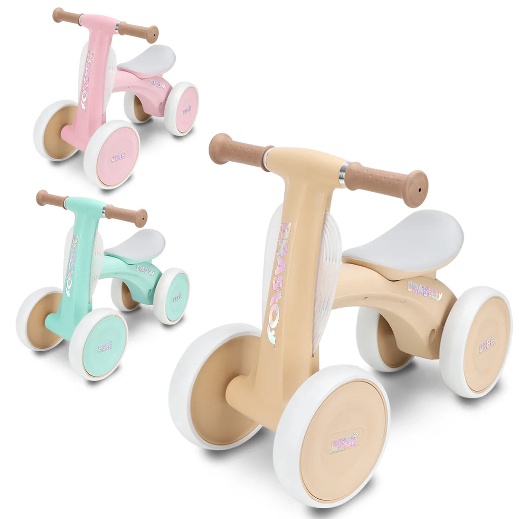 Bicicleta De Equilíbrio Infantil Andador Sem Pedal 4 Rodas Brastoy
