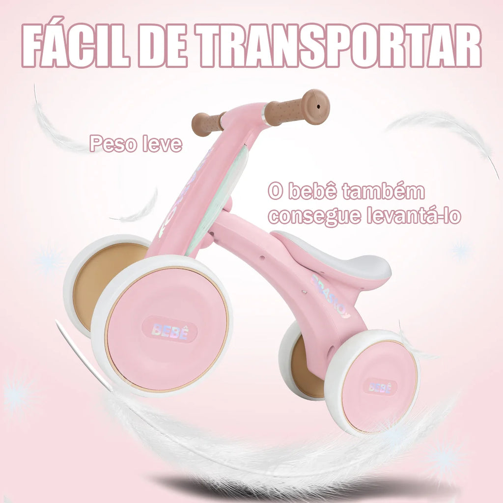 Bicicleta De Equilíbrio Infantil Andador Sem Pedal 4 Rodas Brastoy