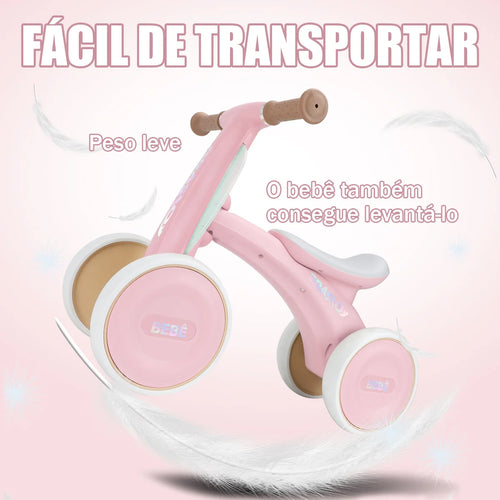 Bicicleta De Equilíbrio Infantil Andador Sem Pedal 4 Rodas Brastoy