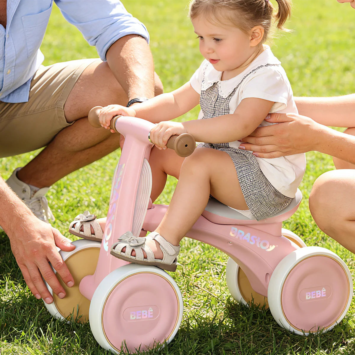 Bicicleta De Equilíbrio Infantil Andador Sem Pedal 4 Rodas Brastoy
