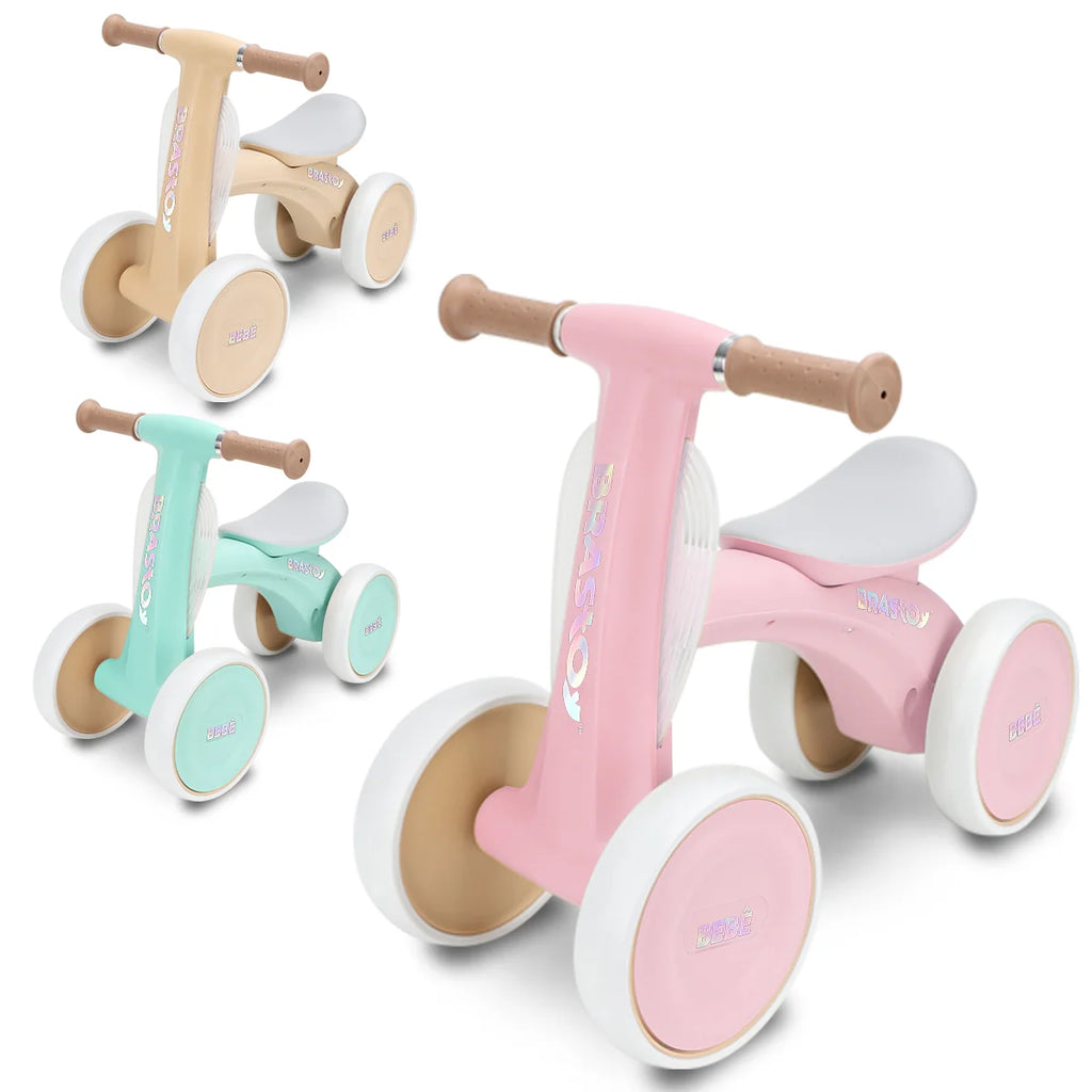 Bicicleta De Equilíbrio Infantil Andador Sem Pedal 4 Rodas Brastoy