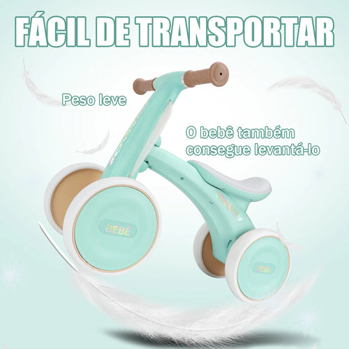 Bicicleta De Equilíbrio Infantil Andador Sem Pedal 4 Rodas Brastoy