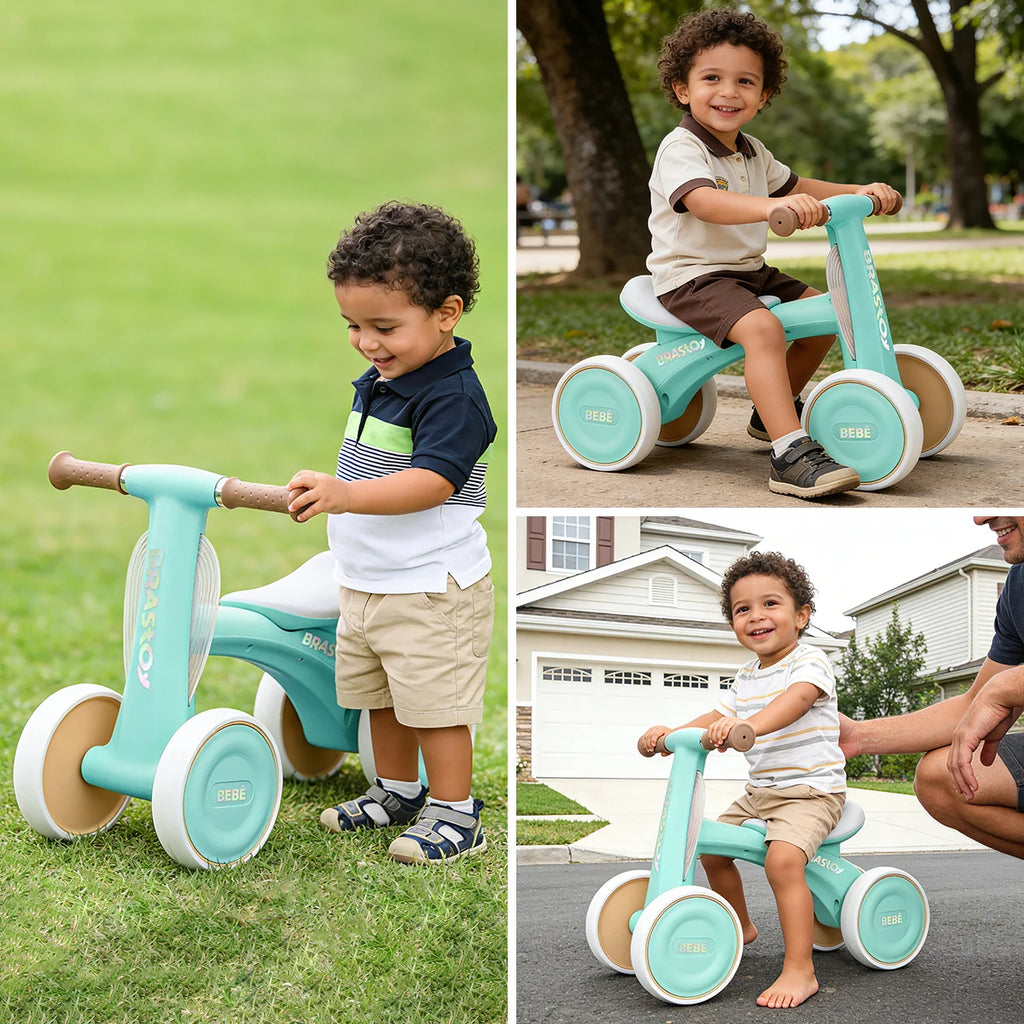 Bicicleta De Equilíbrio Infantil Andador Sem Pedal 4 Rodas Brastoy