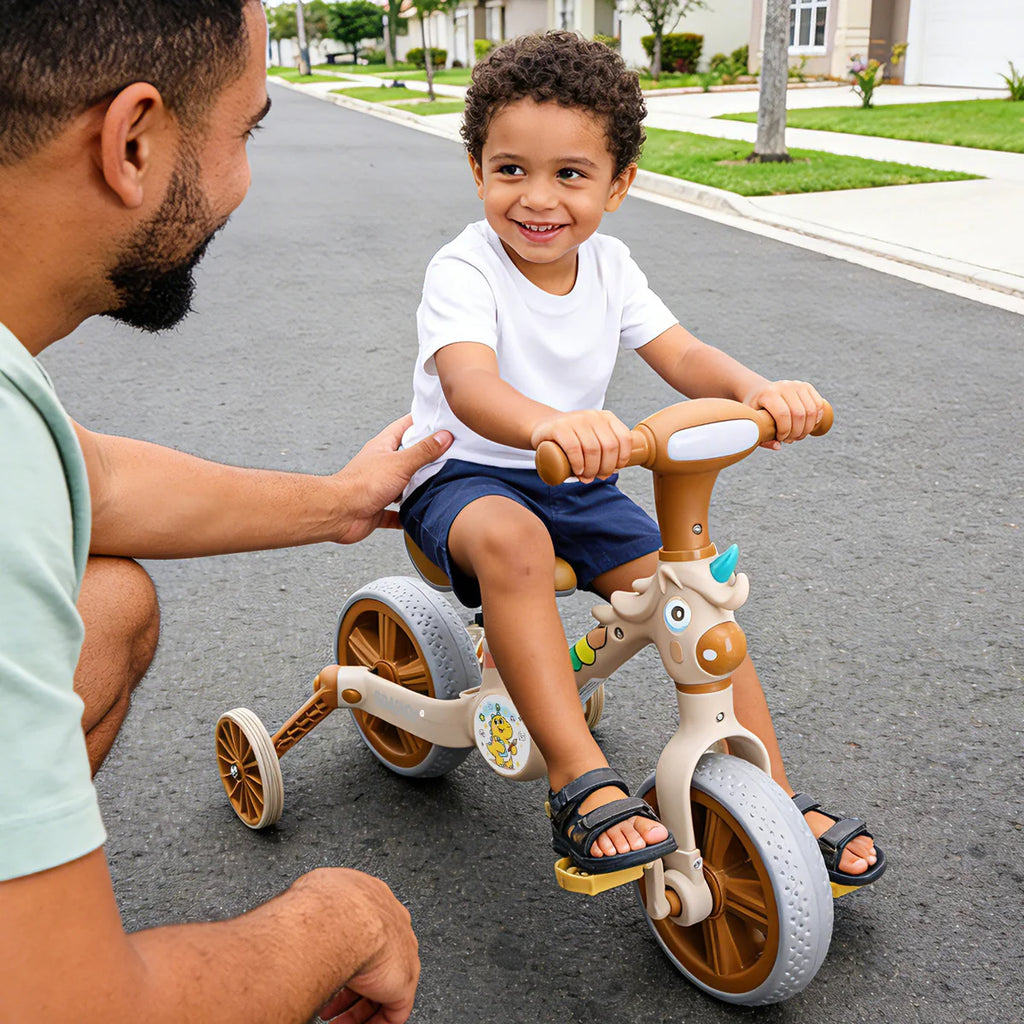 Bicicleta infantil 3 em 1 Bicicleta Triciclo e Bicicleta Sem Pedais com Efeitos Sonoros e Luminosos