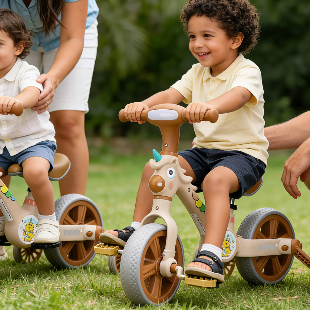 Bicicleta infantil 3 em 1 Bicicleta Triciclo e Bicicleta Sem Pedais com Efeitos Sonoros e Luminosos