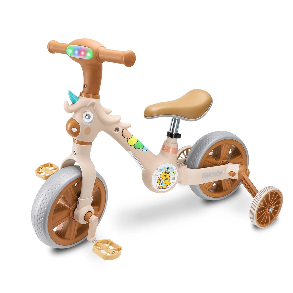 Bicicleta infantil 3 em 1 Bicicleta Triciclo e Bicicleta Sem Pedais com Efeitos Sonoros e Luminosos
