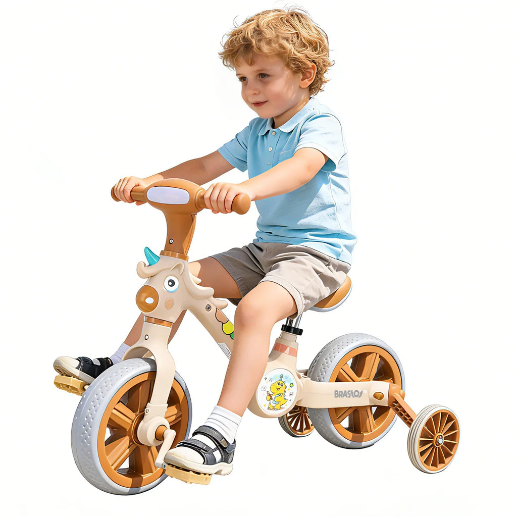 Bicicleta infantil 3 em 1 Bicicleta Triciclo e Bicicleta Sem Pedais com Efeitos Sonoros e Luminosos