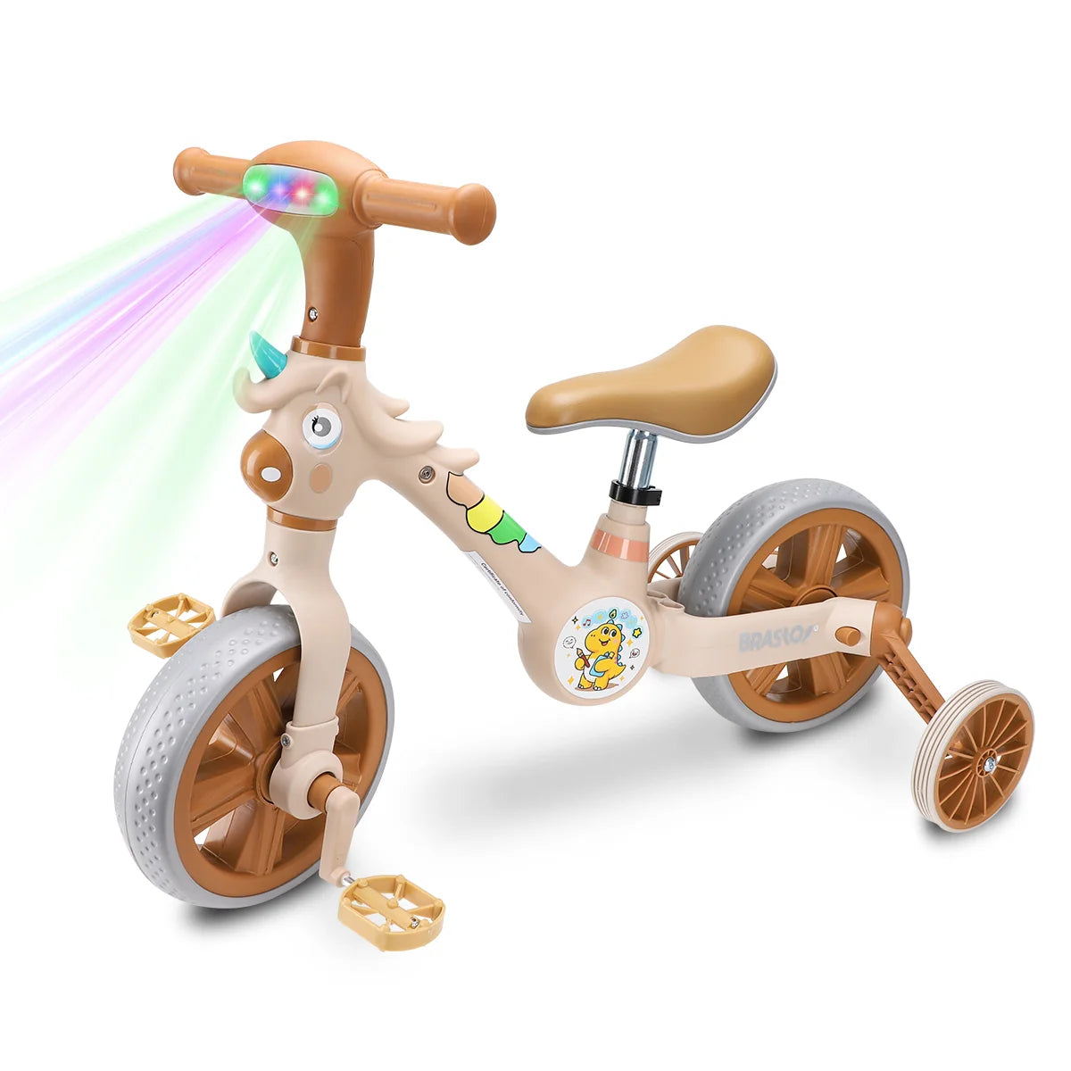 Bicicleta infantil 3 em 1 Bicicleta Triciclo e Bicicleta Sem Pedais com Efeitos Sonoros e Luminosos