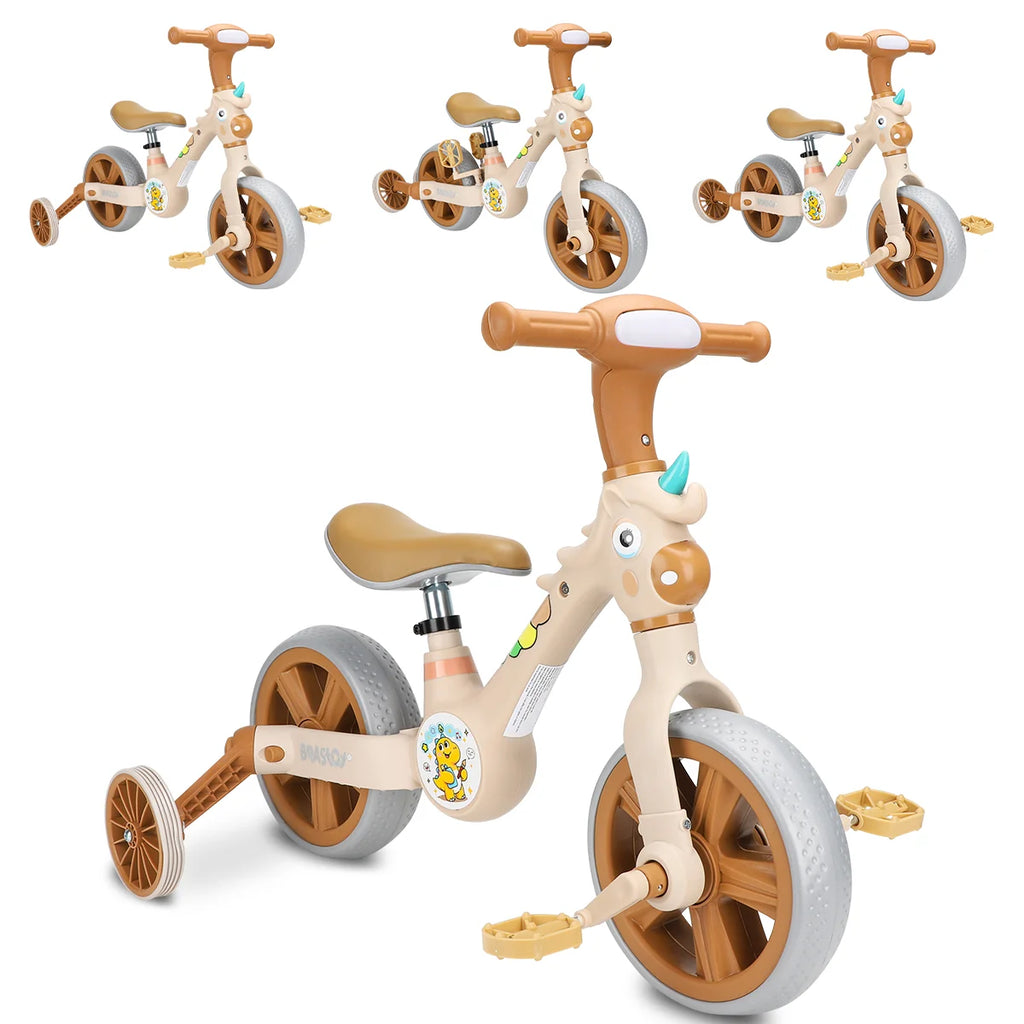 Bicicleta infantil 3 em 1 Bicicleta Triciclo e Bicicleta Sem Pedais com Efeitos Sonoros e Luminosos
