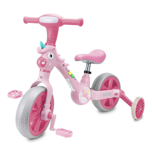 Bicicleta infantil 3 em 1 Bicicleta Triciclo e Bicicleta Sem Pedais com Efeitos Sonoros e Luminosos