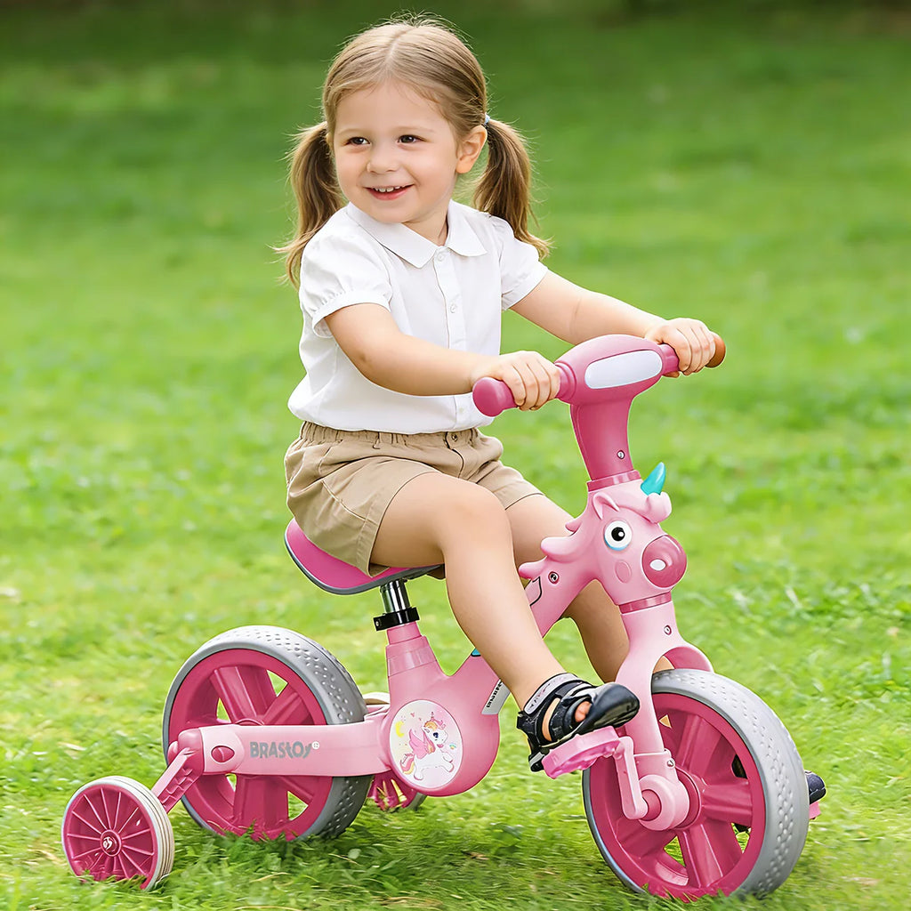 Bicicleta infantil 3 em 1 Bicicleta Triciclo e Bicicleta Sem Pedais com Efeitos Sonoros e Luminosos