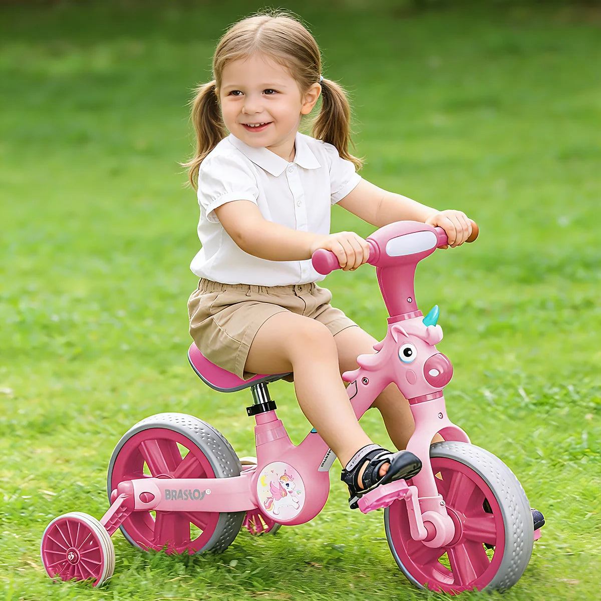 Bicicleta infantil 3 em 1 Bicicleta Triciclo e Bicicleta Sem Pedais com Efeitos Sonoros e Luminosos