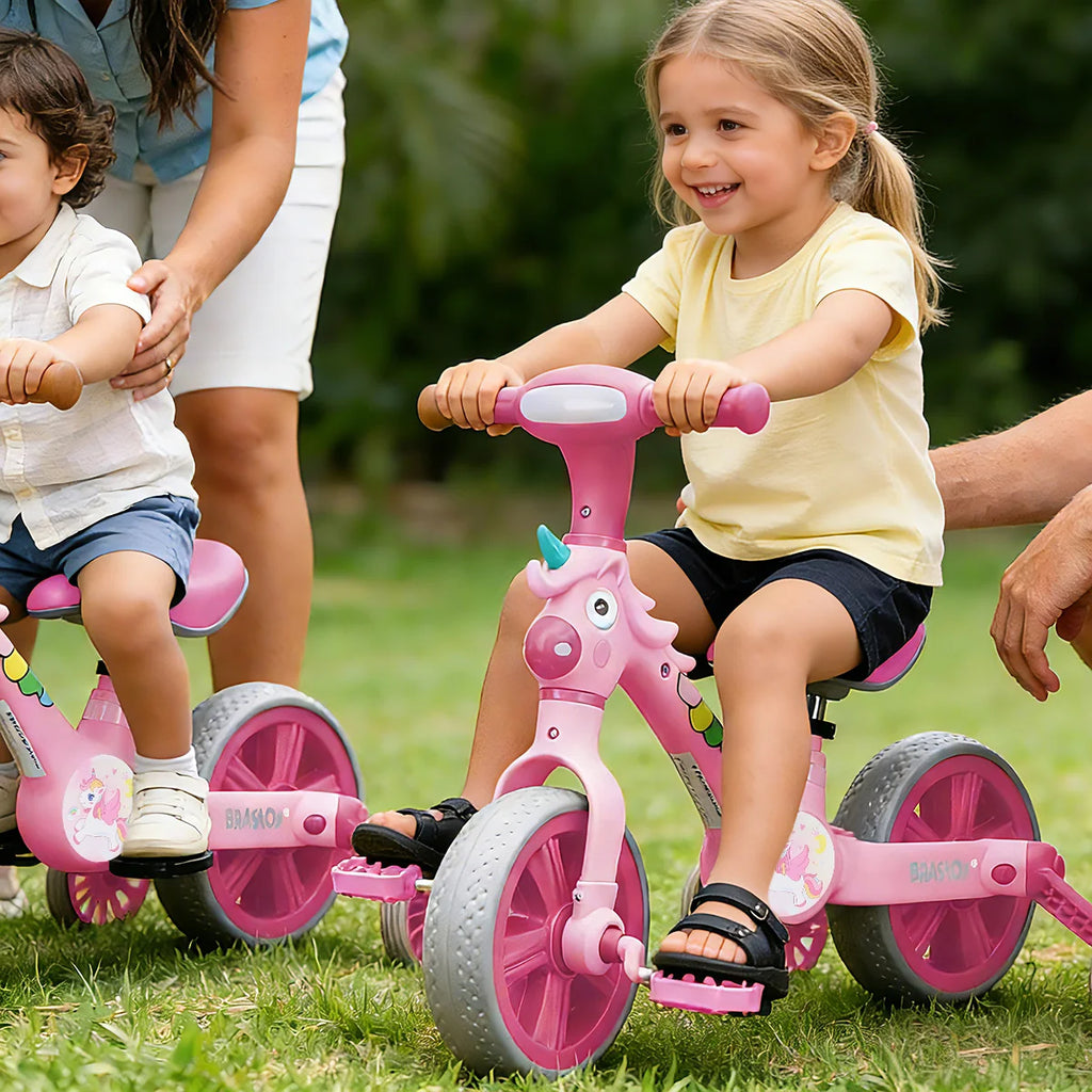 Bicicleta infantil 3 em 1 Bicicleta Triciclo e Bicicleta Sem Pedais com Efeitos Sonoros e Luminosos