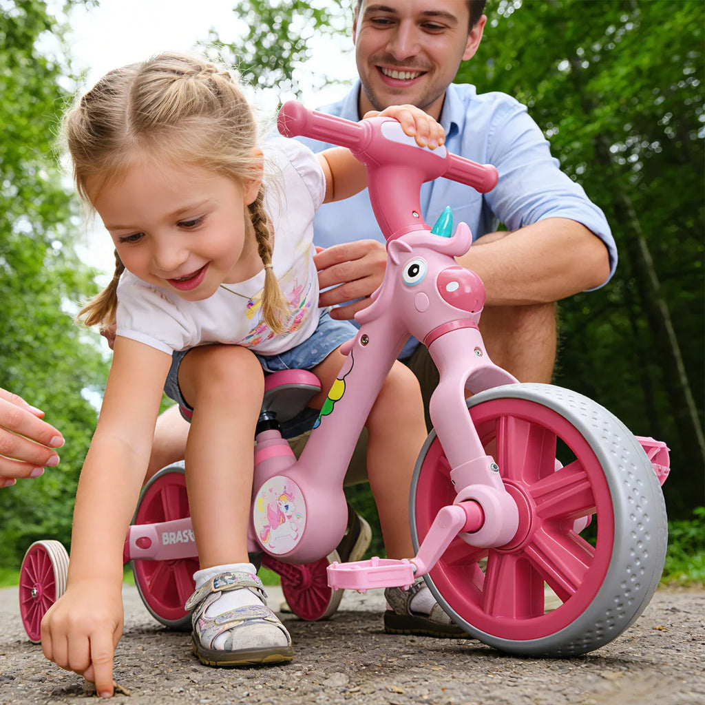 Bicicleta infantil 3 em 1 Bicicleta Triciclo e Bicicleta Sem Pedais com Efeitos Sonoros e Luminosos