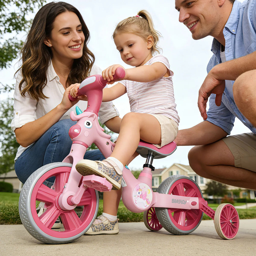Bicicleta infantil 3 em 1 Bicicleta Triciclo e Bicicleta Sem Pedais com Efeitos Sonoros e Luminosos