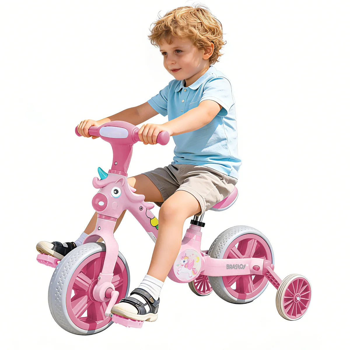 Bicicleta infantil 3 em 1 Bicicleta Triciclo e Bicicleta Sem Pedais com Efeitos Sonoros e Luminosos