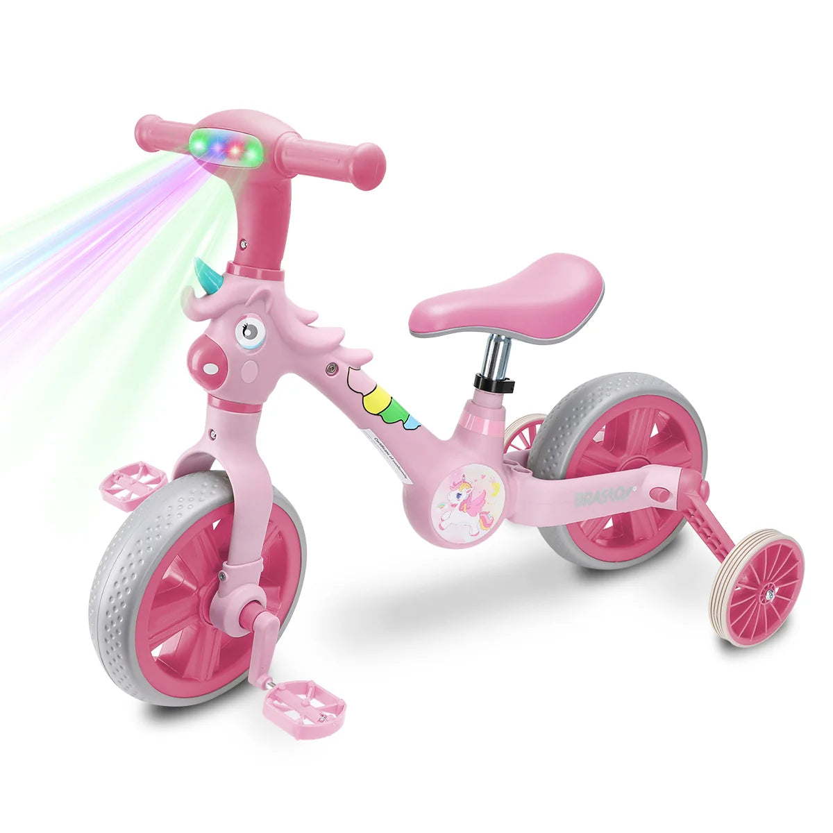 Bicicleta infantil 3 em 1 Bicicleta Triciclo e Bicicleta Sem Pedais com Efeitos Sonoros e Luminosos