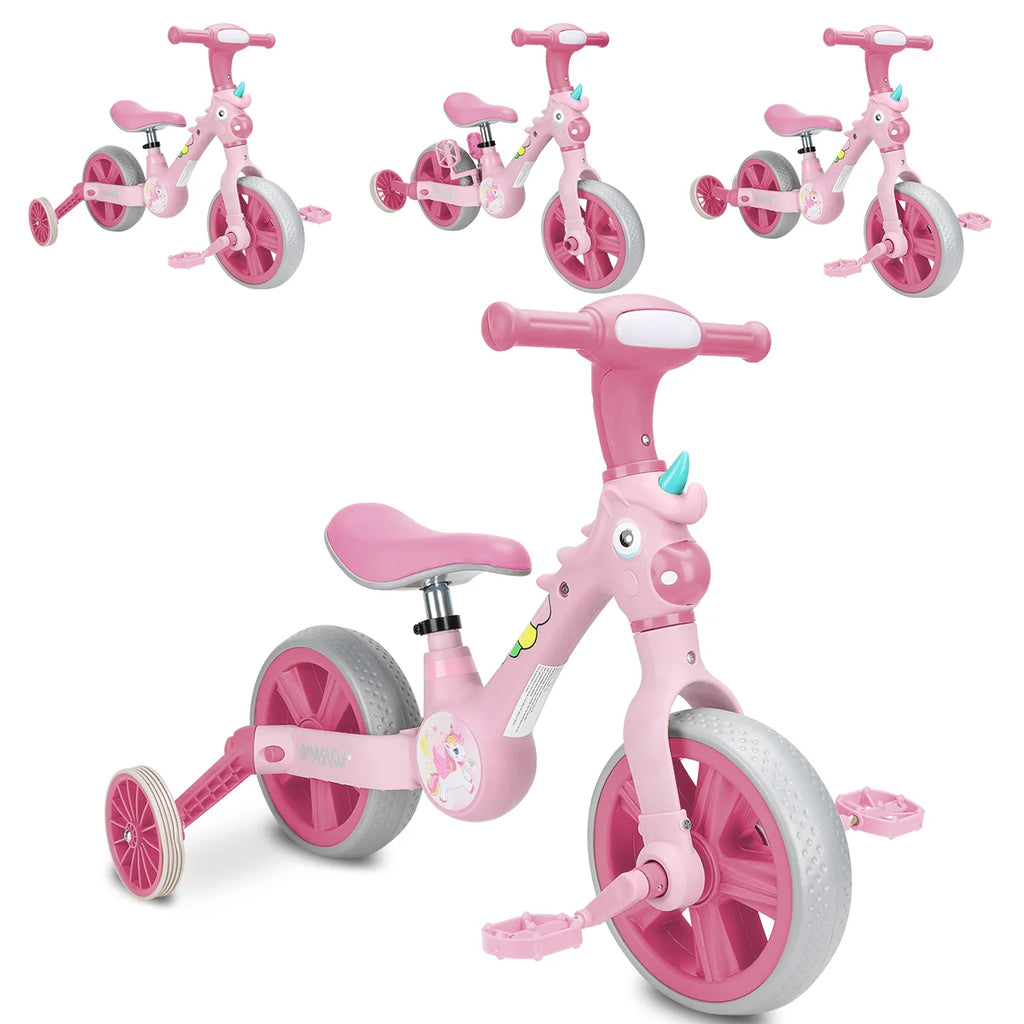 Bicicleta infantil 3 em 1 Bicicleta Triciclo e Bicicleta Sem Pedais com Efeitos Sonoros e Luminosos