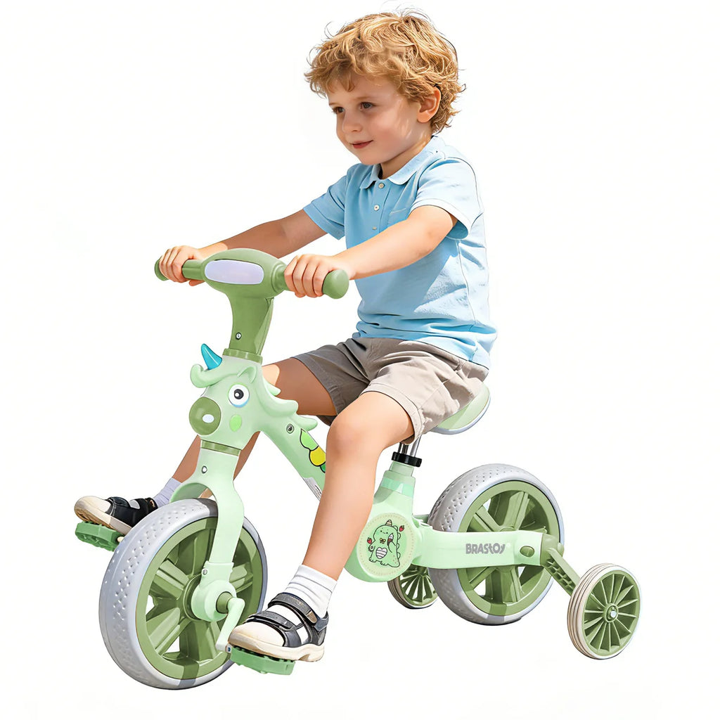 Bicicleta infantil 3 em 1 Bicicleta Triciclo e Bicicleta Sem Pedais com Efeitos Sonoros e Luminosos