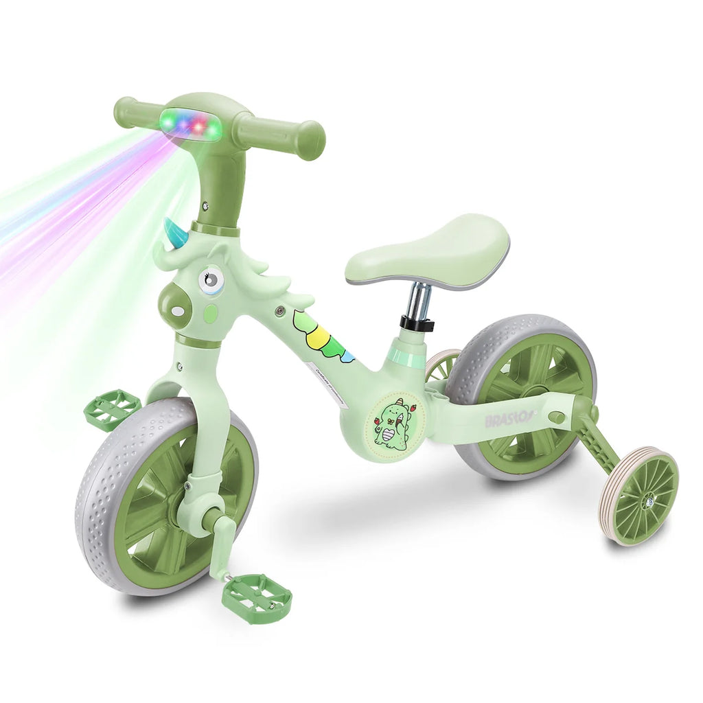 Bicicleta infantil 3 em 1 Bicicleta Triciclo e Bicicleta Sem Pedais com Efeitos Sonoros e Luminosos