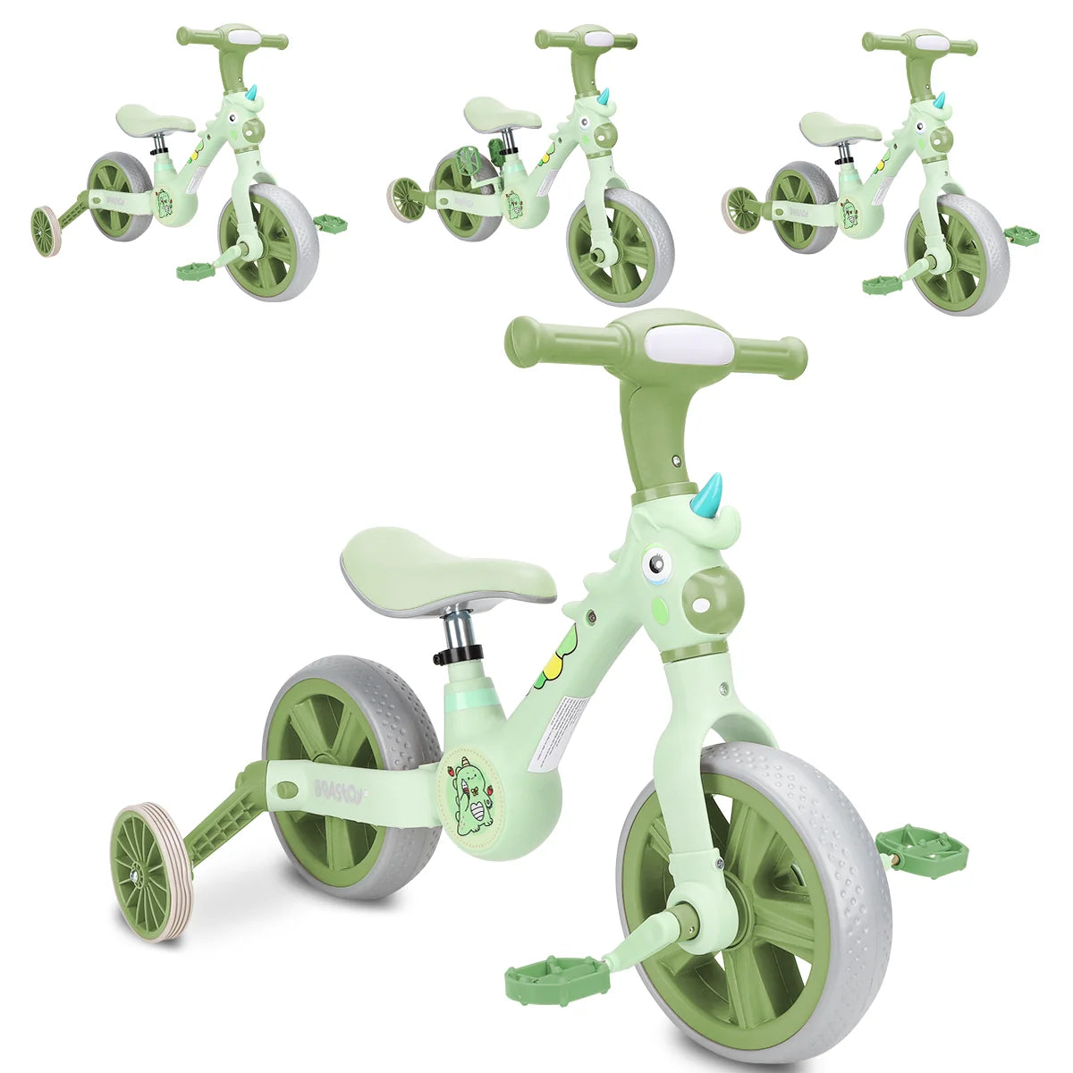 Bicicleta infantil 3 em 1 Bicicleta Triciclo e Bicicleta Sem Pedais com Efeitos Sonoros e Luminosos