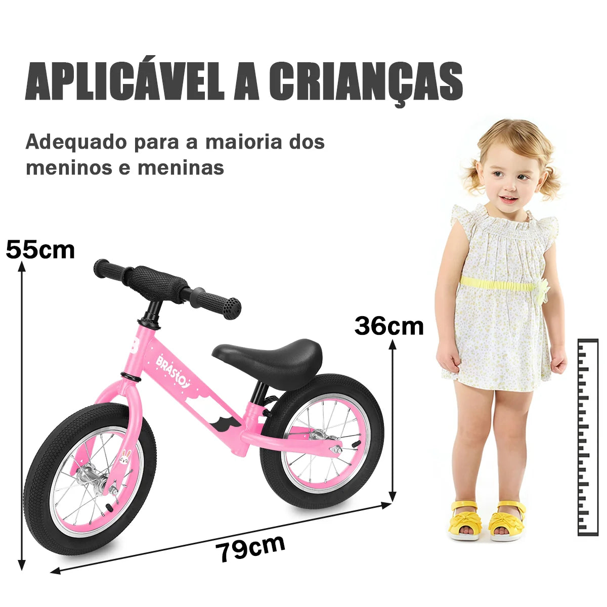 Bicicleta Equilíbrio Infantil Andador Sem Pedal Criança balance Bike 2 a 5 anos Brastoy
