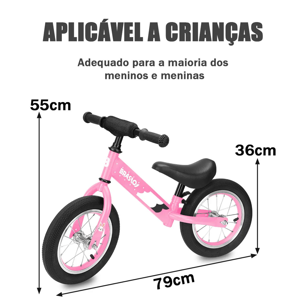Bicicleta Equilíbrio Infantil Andador Sem Pedal Criança balance Bike 2 a 5 anos Brastoy