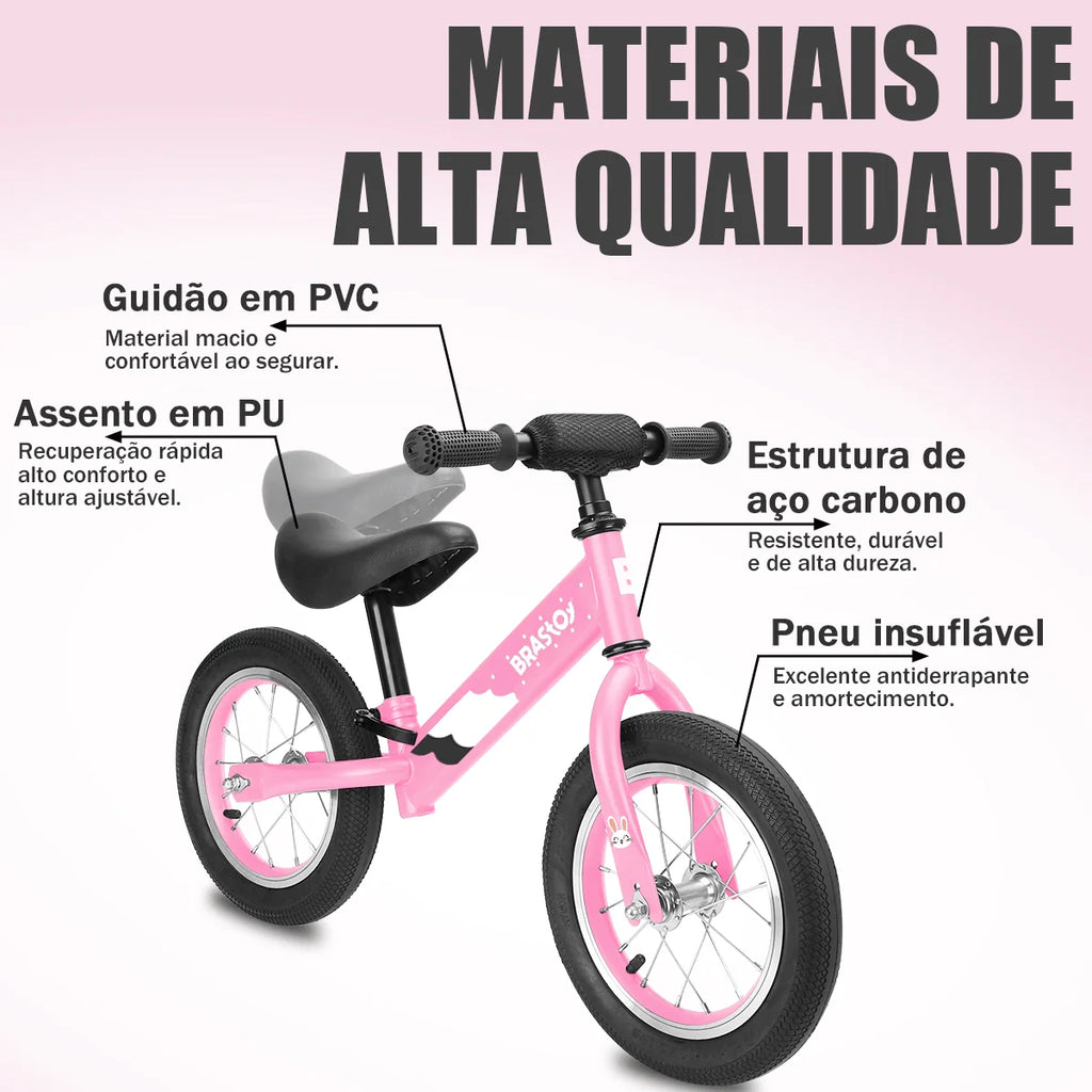 Bicicleta Equilíbrio Infantil Andador Sem Pedal Criança balance Bike 2 a 5 anos Brastoy