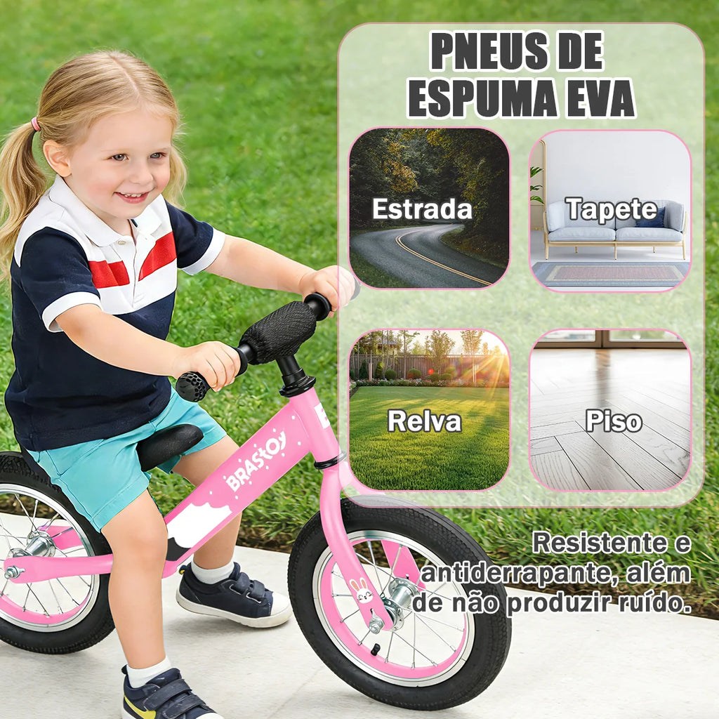 Bicicleta Equilíbrio Infantil Andador Sem Pedal Criança balance Bike 2 a 5 anos Brastoy