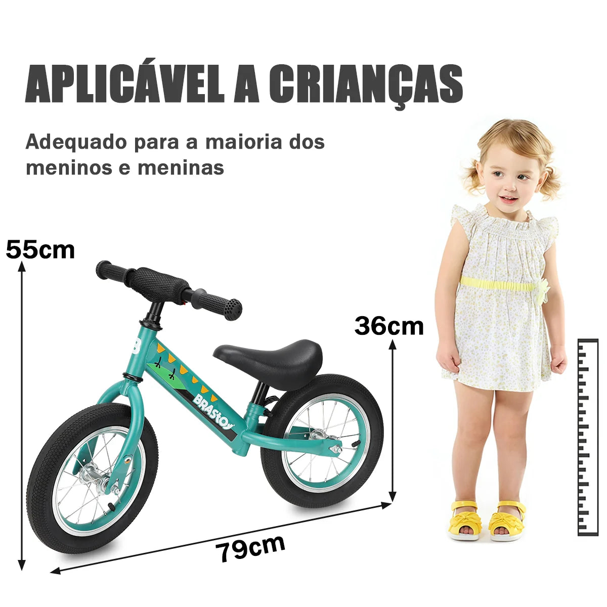 Bicicleta Equilíbrio Infantil Andador Sem Pedal Criança balance Bike 2 a 5 anos Brastoy