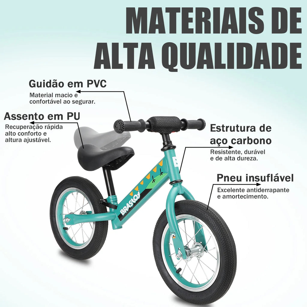 Bicicleta Equilíbrio Infantil Andador Sem Pedal Criança balance Bike 2 a 5 anos Brastoy