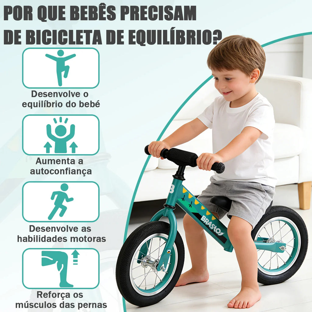 Bicicleta Equilíbrio Infantil Andador Sem Pedal Criança balance Bike 2 a 5 anos Brastoy