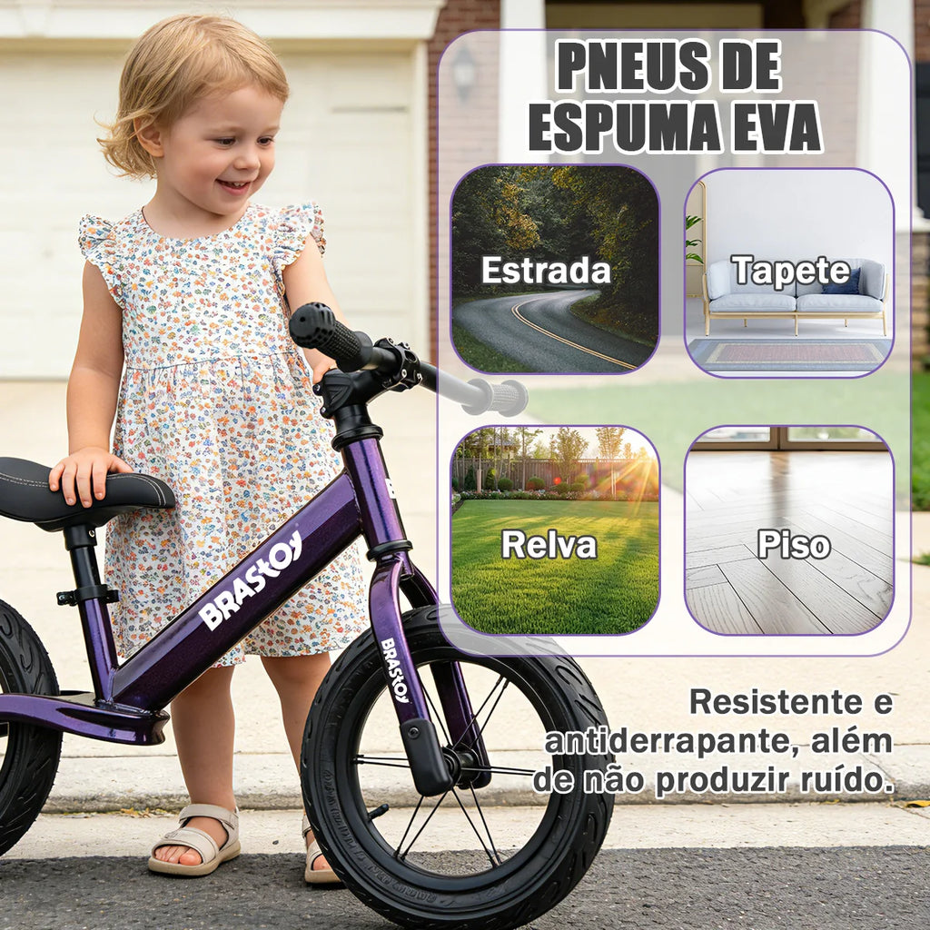 Bicicleta Equilíbrio Infantil Andador Sem Pedal Criança balance Bike 2 a 5 anos Brastoy