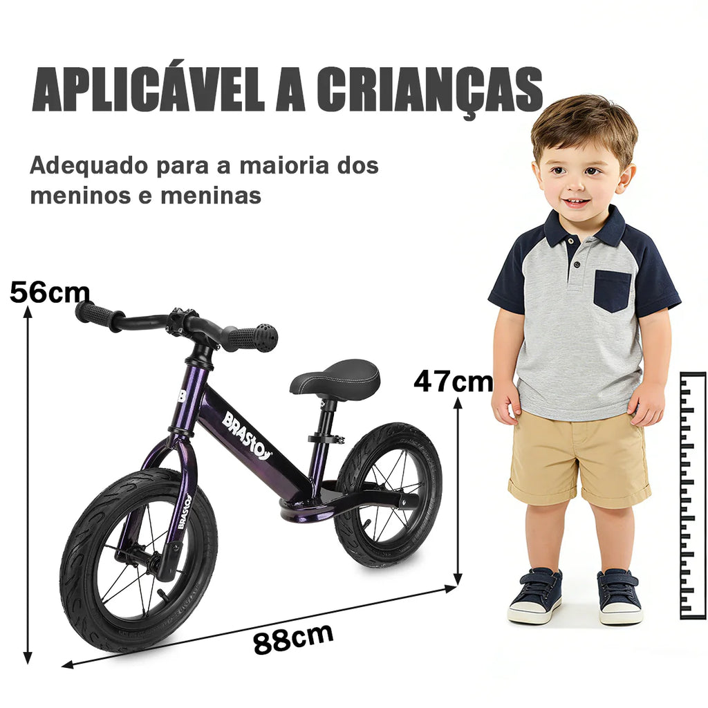 Bicicleta Equilíbrio Infantil Andador Sem Pedal Criança balance Bike 2 a 5 anos Brastoy