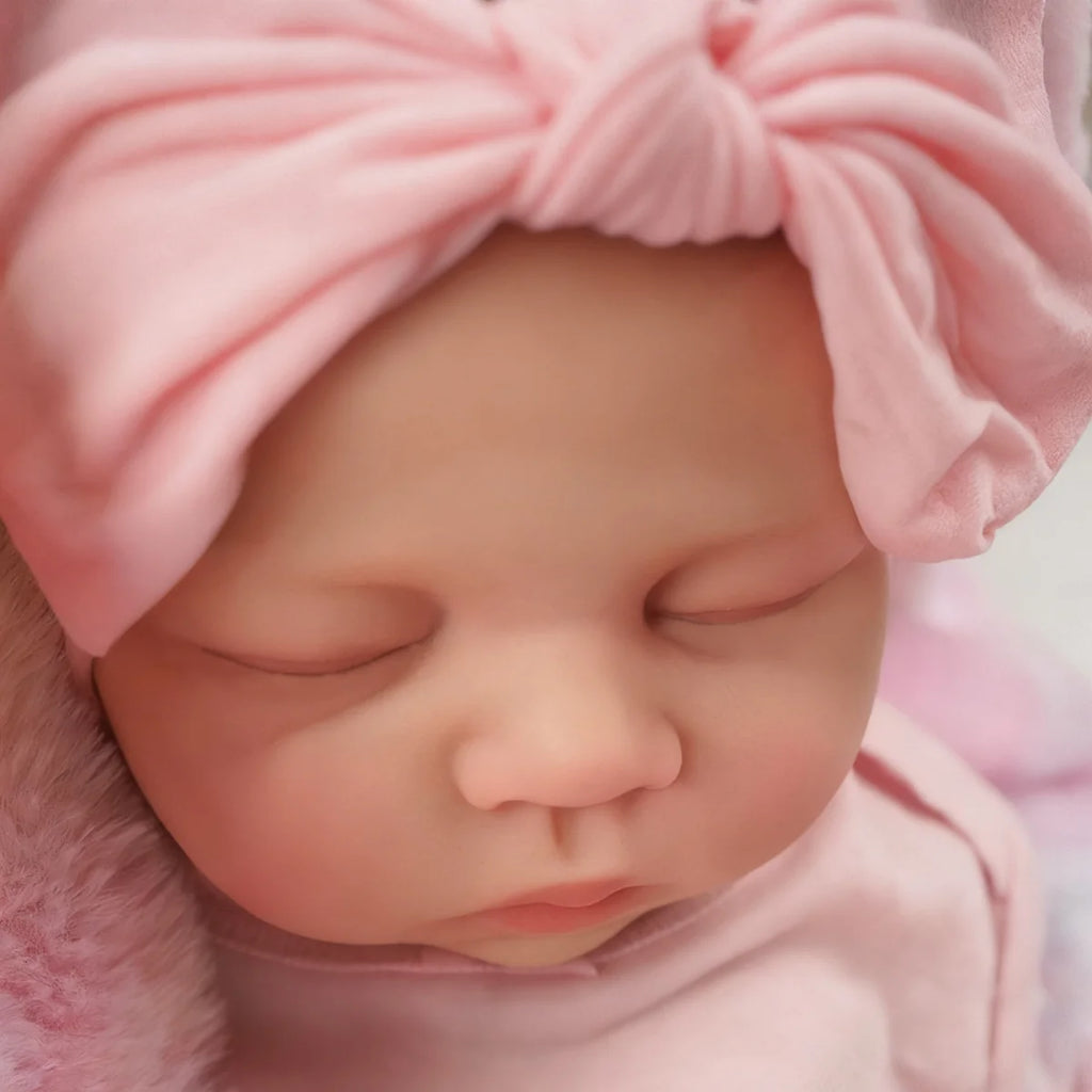 Bebê Reborn Boneca 48cm Silicone Sólido Menina Conjunto de Roupa Chupeta Mamadeira Pelúcia Fralda e Certidão