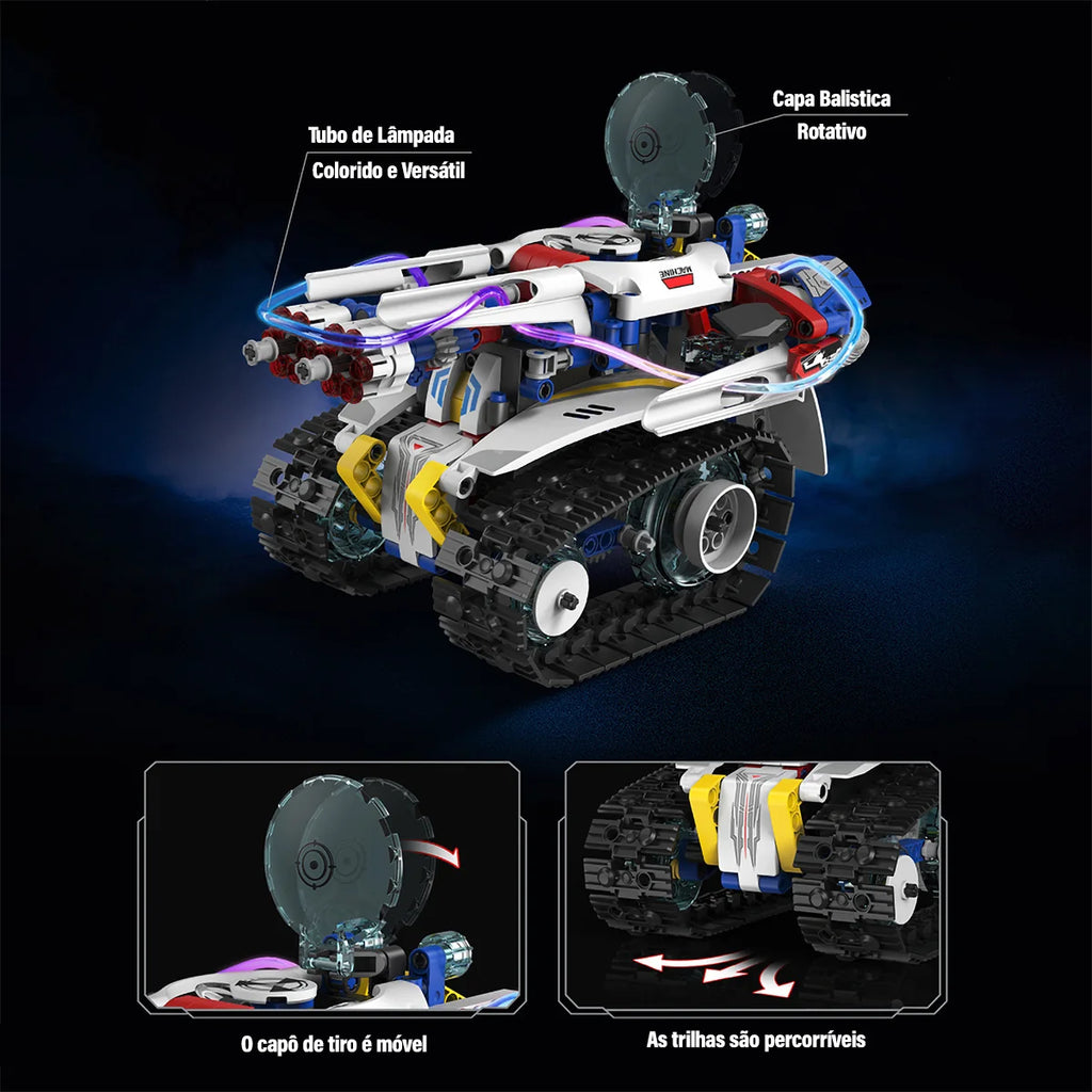 Robô de Brinquedo Controle Remoto Robótica 5 em 1 603 peças Transformes Bloco de Montar Puzzle Monte e Desmonte Kit Completo