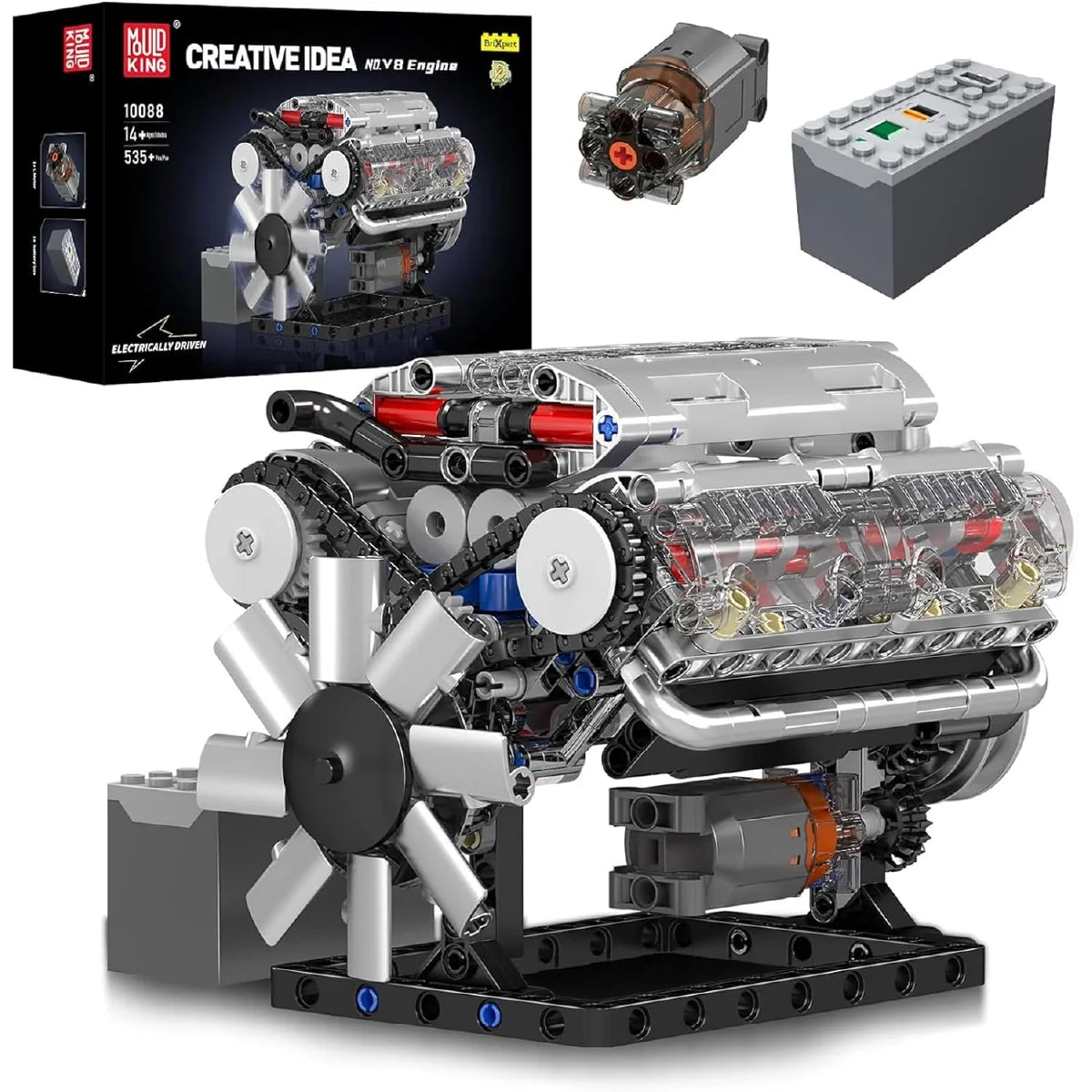 Bloco de montar de Encaixe Motor V8 Carro Esportivo 535 Peças Brinquedo Educativo de Construção P Crianças e Adultos