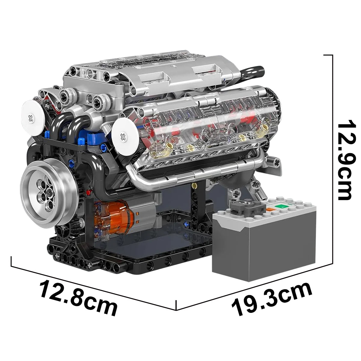 Bloco de montar de Encaixe Motor V8 Carro Esportivo 535 Peças Brinquedo Educativo de Construção P Crianças e Adultos