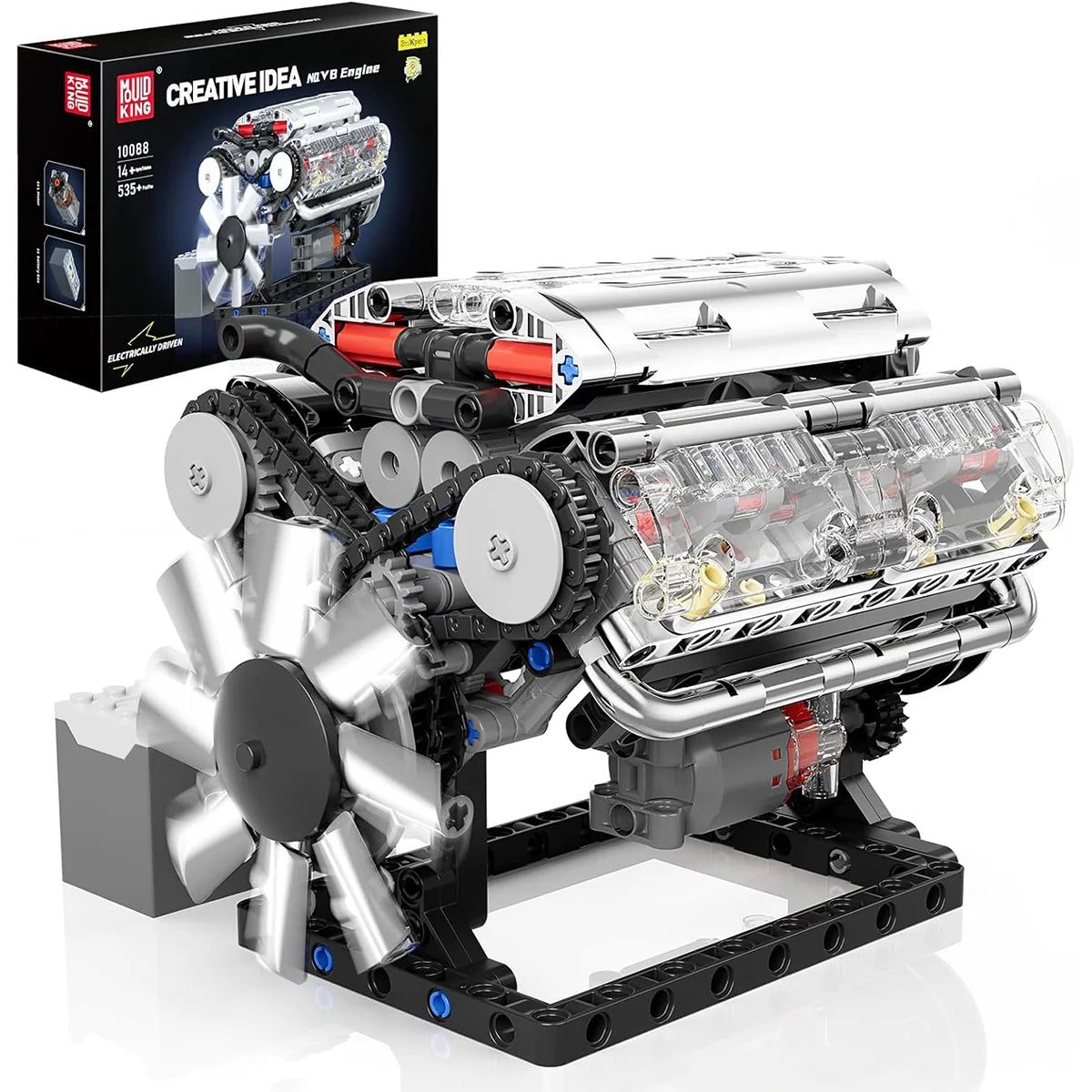 Bloco de montar de Encaixe Motor V8 Carro Esportivo 535 Peças Brinquedo Educativo de Construção P Crianças e Adultos