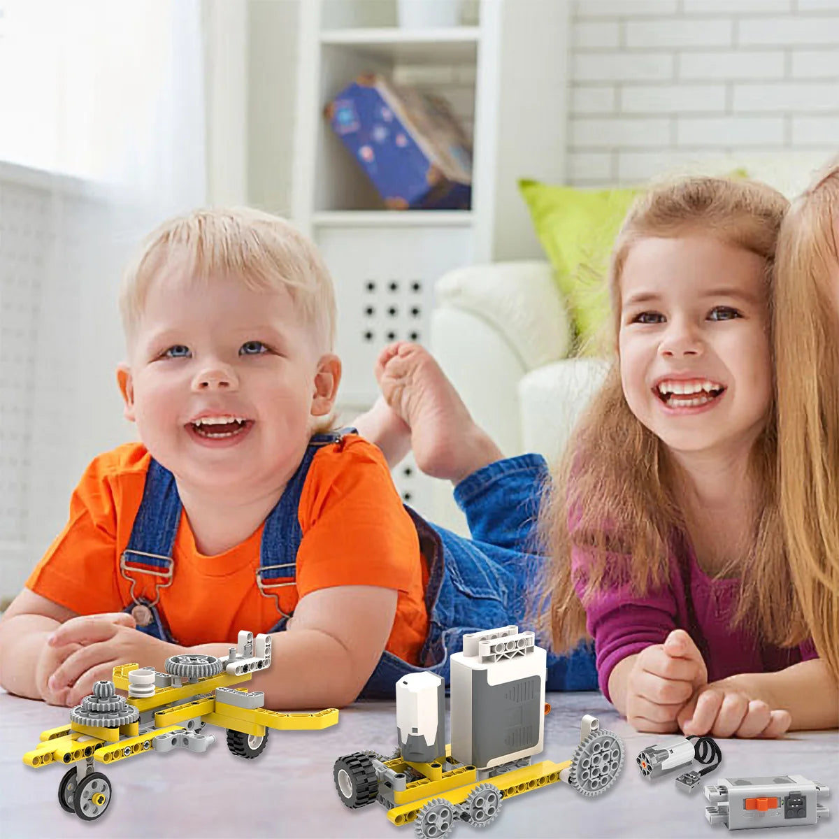 Bloco de Montar Educativo 50 em 1 com Motor 180 peças Brinquedo de Encaixar Infantil Criança Kit Monte e Desmonte Diversas Formas