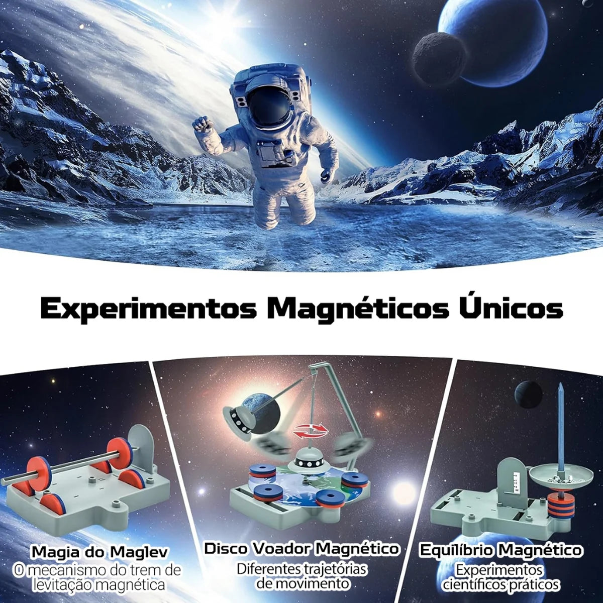Brinquedo Educativo para crianças STEM Ímã de Montar 12 em 1 Experimento de Educação Científica Infantil Ciência